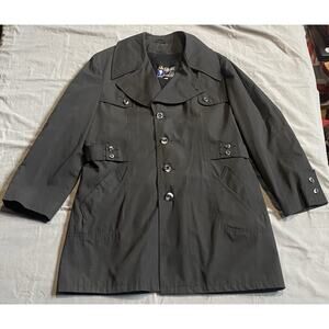 Vintage 1970s Grais Men's All Weather Coat, Brown, Zip-Out Faux Fur Liner, Black